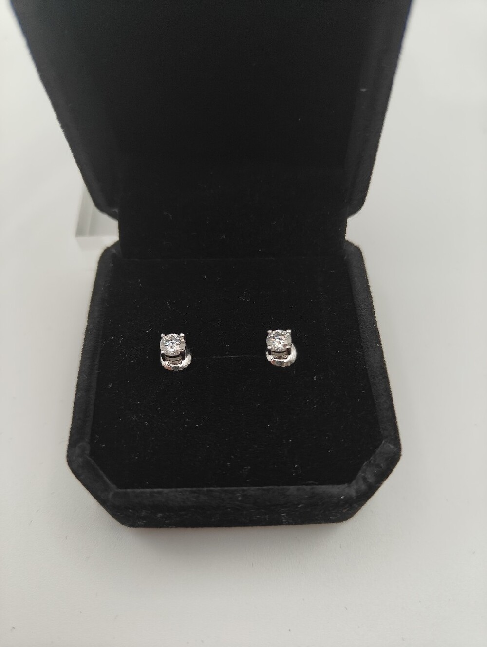4MM 925S Silver PLATED IN WHITE GOLD Studs silver 25 - Picture 2 of 4